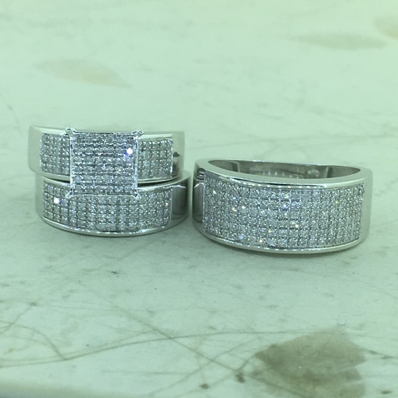 2.0 CT Diamond Engagement Bridal 10 White Gold Set - Picture 7 of 8